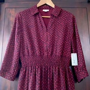 Maison Jules Medium Plum Polka Dot Dress